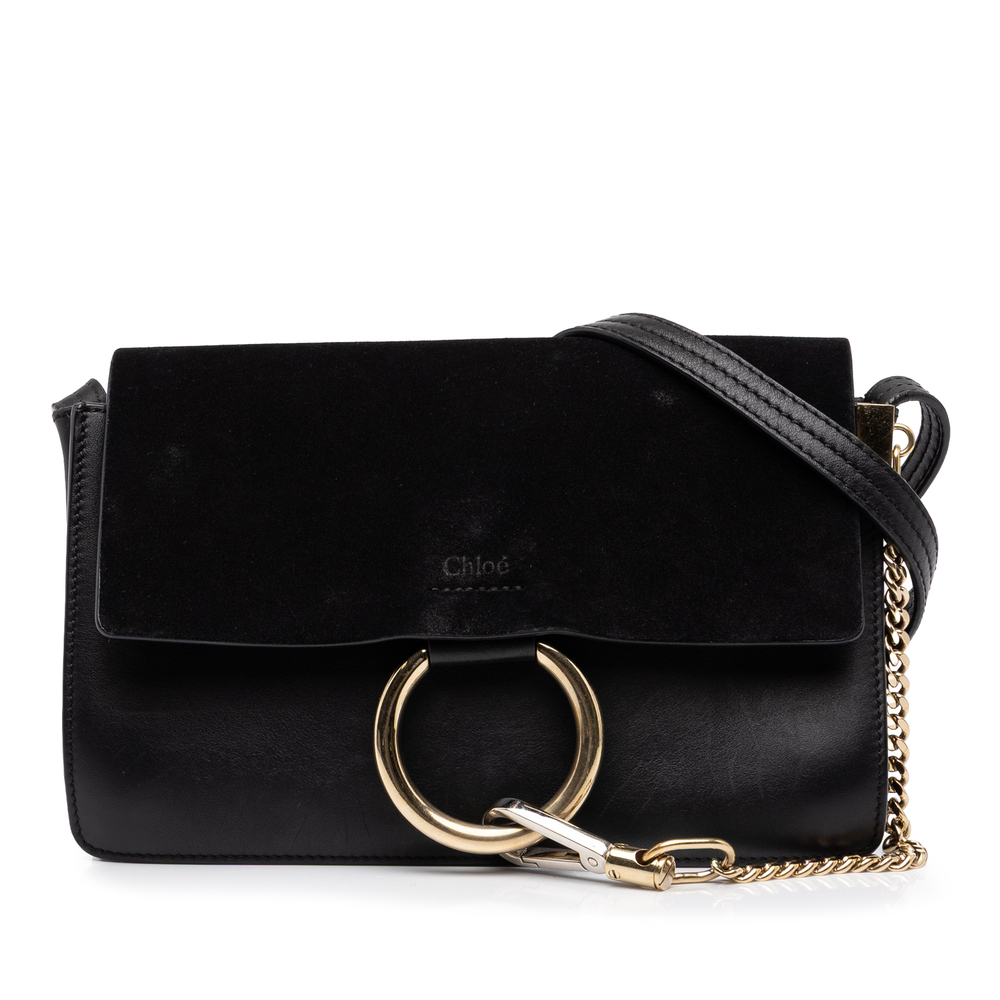 Pre-Loved Chloé Small Suede and Calfskin Faye Crossbody